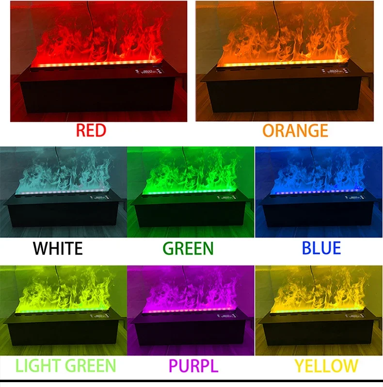 Intelligent 3D Simulation Glass Atomized Fireplace with Baffle Stove Smart Electric Fireplace Humidifier Flame Steam Fireplace