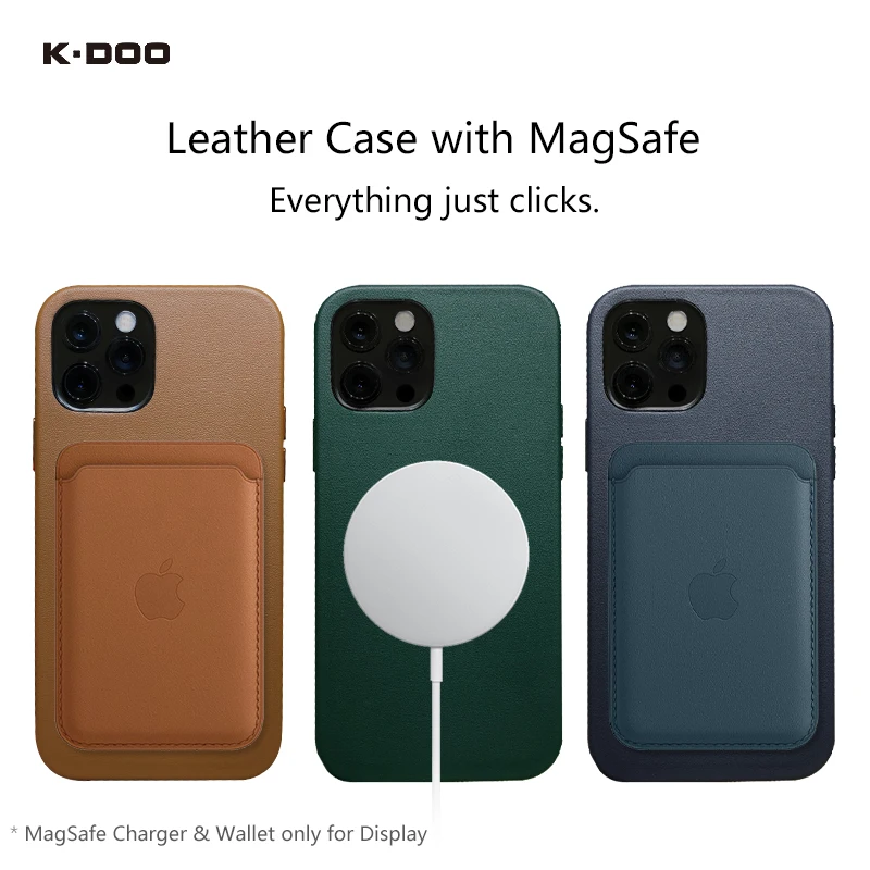 K-Doo Mag Noble Collection Premium Leather case with Magsafe official design back cover for iphone12/12pro/12mini/12promax