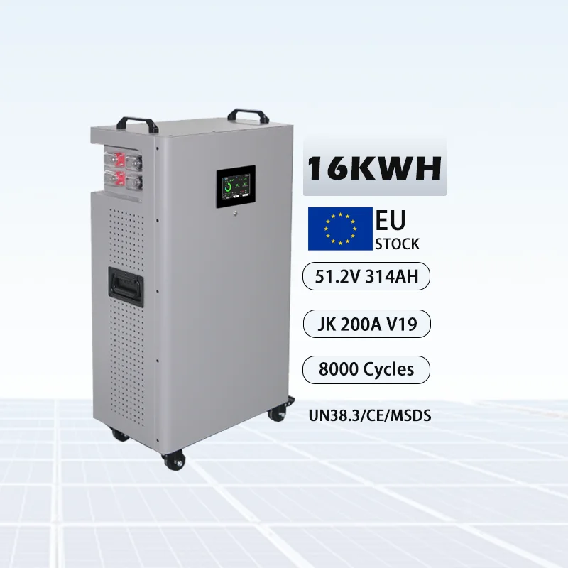EU Stock 16kwh Lithium Battery Pack Kit Vertical Lifepo4 Battery Pack Home Energy Storage 51.2V 48V 314AH