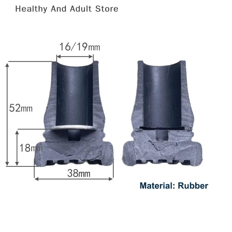 1개 신형 부드러운 교체용 고무 팁 지팡이 페룰 16/19mm 안전 지팡이용 보행 보조기구
