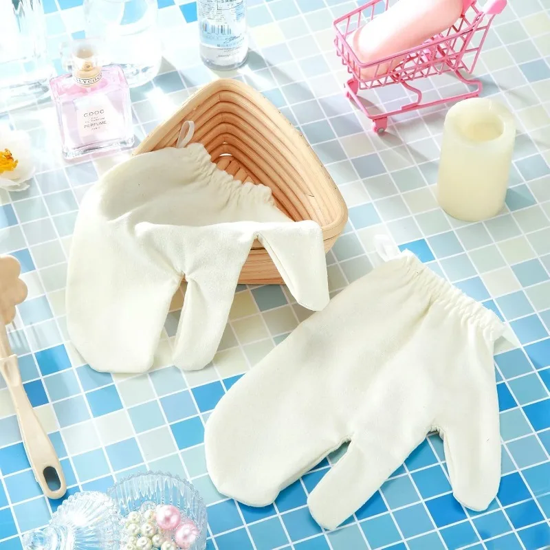 生糸ガルシャナ手袋アーユルヴェーダドライマッサージミットリンパシステムドレナージ角質除去再利用可能なスパシャワー手袋