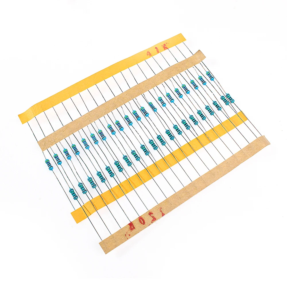 600PCS 30 Values 1/4W Metal Film Resistor Assortment Kit, 10 ohm~1M ohm Resistors Assorted Set Pack in Box, 10K 20K 47K 51K 68K