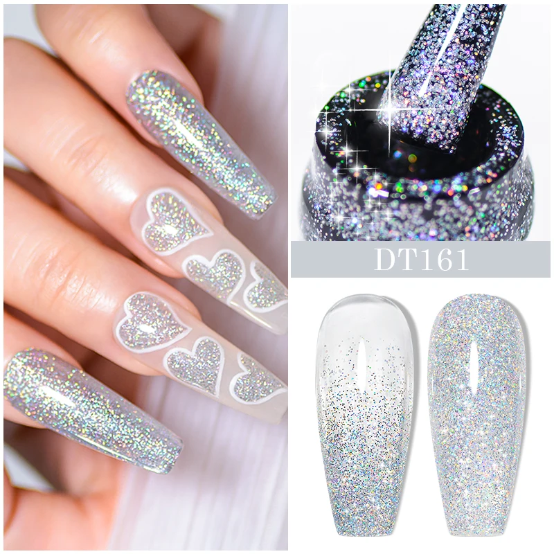 半永久的な光沢のあるマニキュア,ヌード効果,きらびやかな効果,浸漬,UVジェル,マニキュアアート,7ml