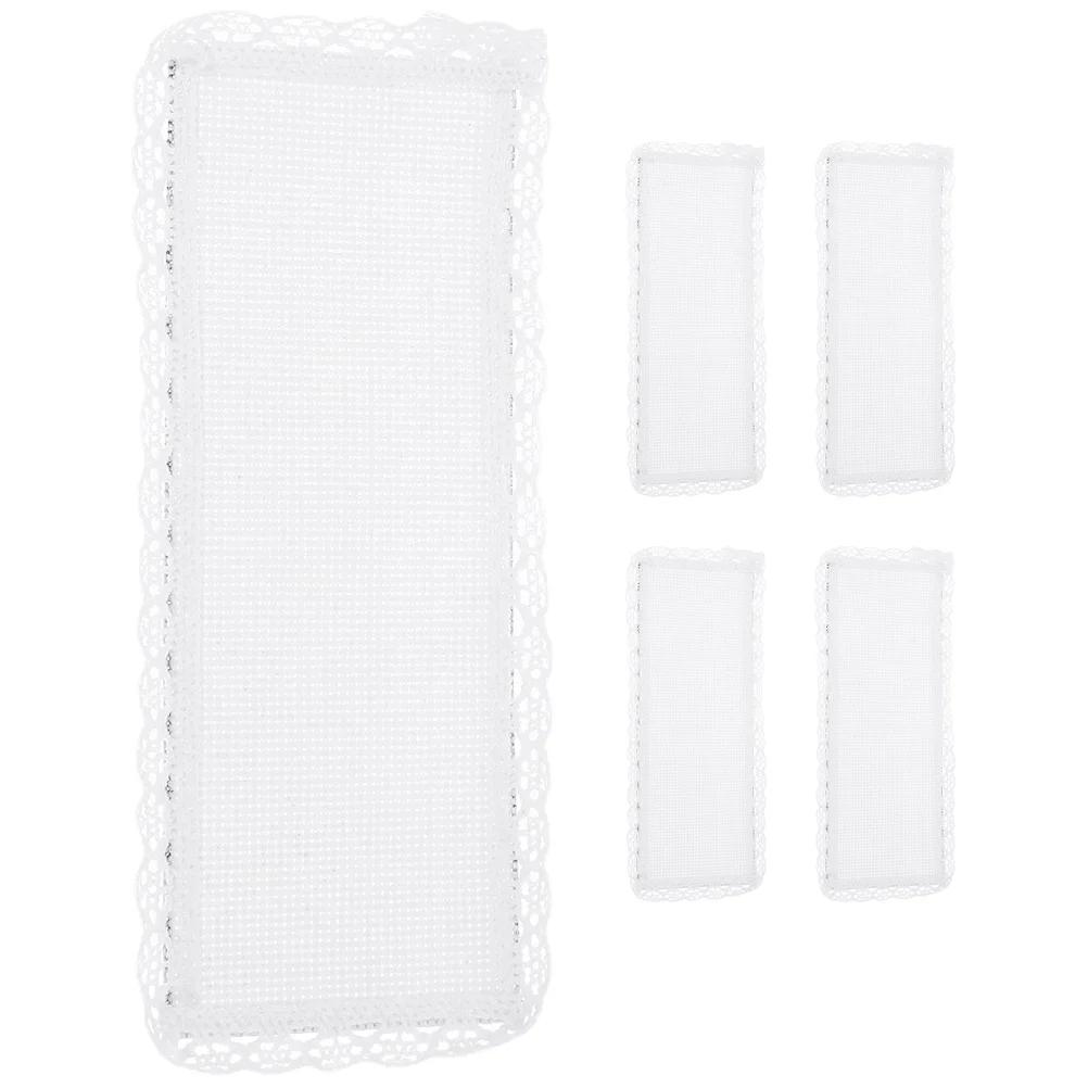 

5Pcs Handmade Cross Stitch Bookmark Kit Lace Edge Blank Polyester Fabric White Embroidery DIY Craft for Book Lovers