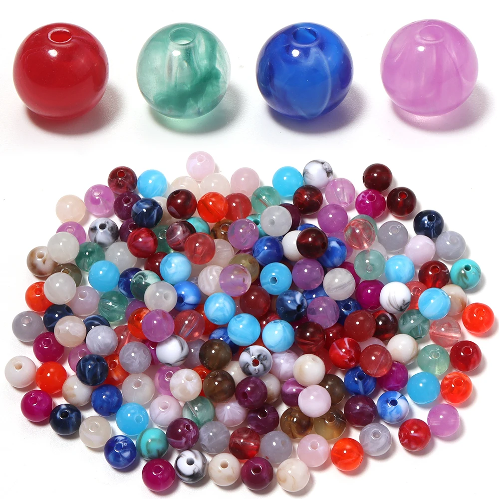 10-200pcs Colorful Cloud Acrylic Beads Round Loose Spacer Bead for DIY Jewelry Making Charms Bracelet Necklace Accessories