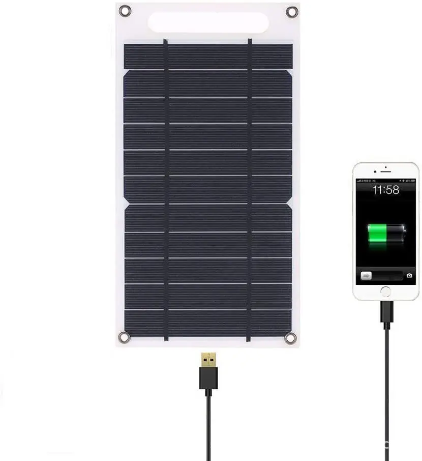 Cargador Solar de Emergencia para Exteriores, Cargador USB Portátil Impermeable de 5-35W, Montable en Mochila para Senderismo y Camping