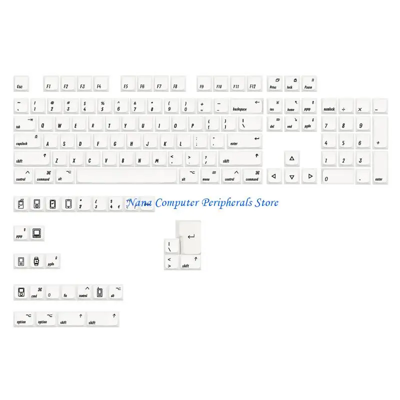 

F68C PBT Dye Subb-клавишные клавиши 133PCS MAC-стиль японский английский для механической клавиатуры