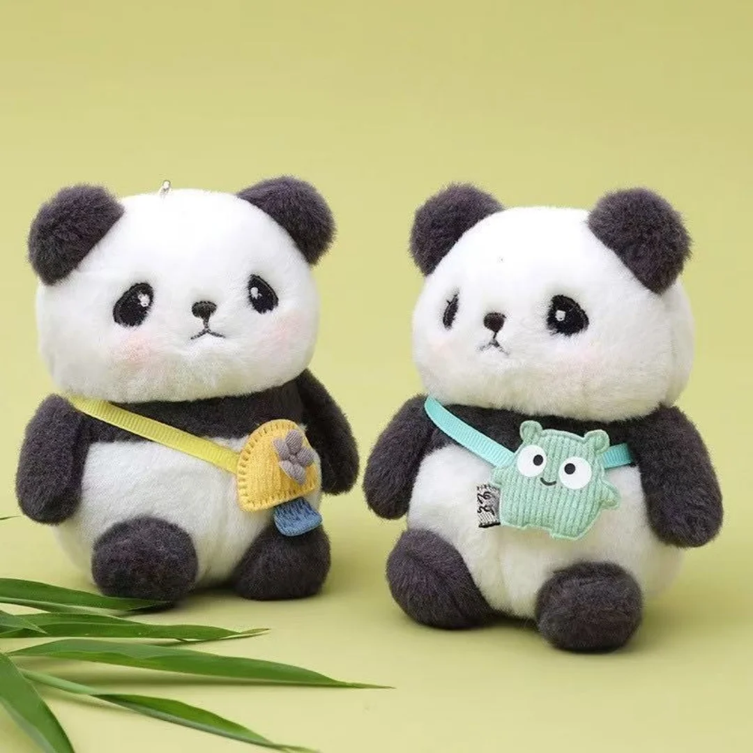 Cute Panda Plush Toy Keychain Cartoon Bag Pendant Bag Accessories Car Key Chain Pendant Ornaments Fashion Gift
