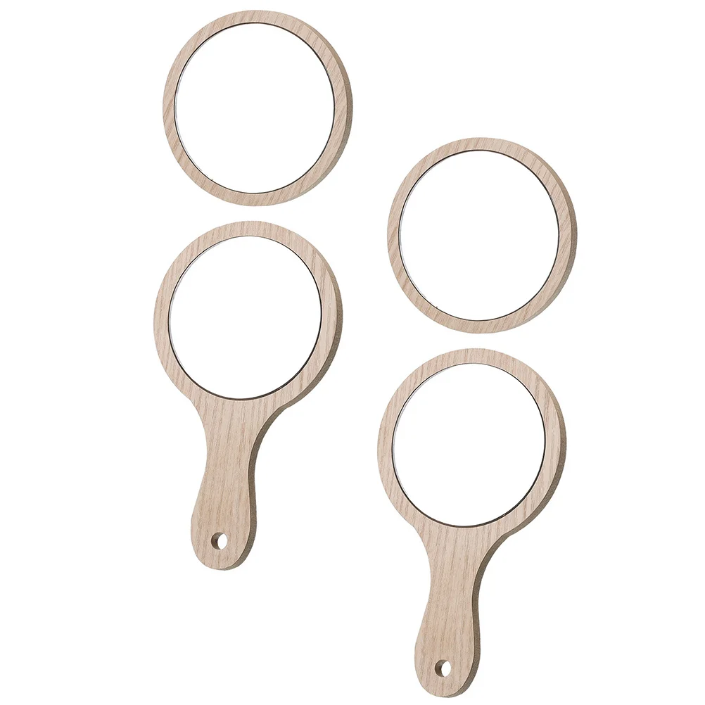 Juego de espejos cosméticos portátiles de 4 Uds., artesanía fina, reflejo claro, espejo redondeado pequeño de mano para viajes