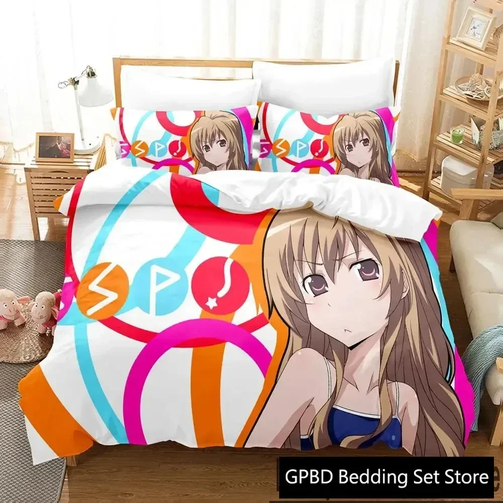 Anime Toradora TIGER DRAGON Comfortable Duvet Quilt Cover Pillowcase Bedding Set Children Bedroom Decoration Home Textile