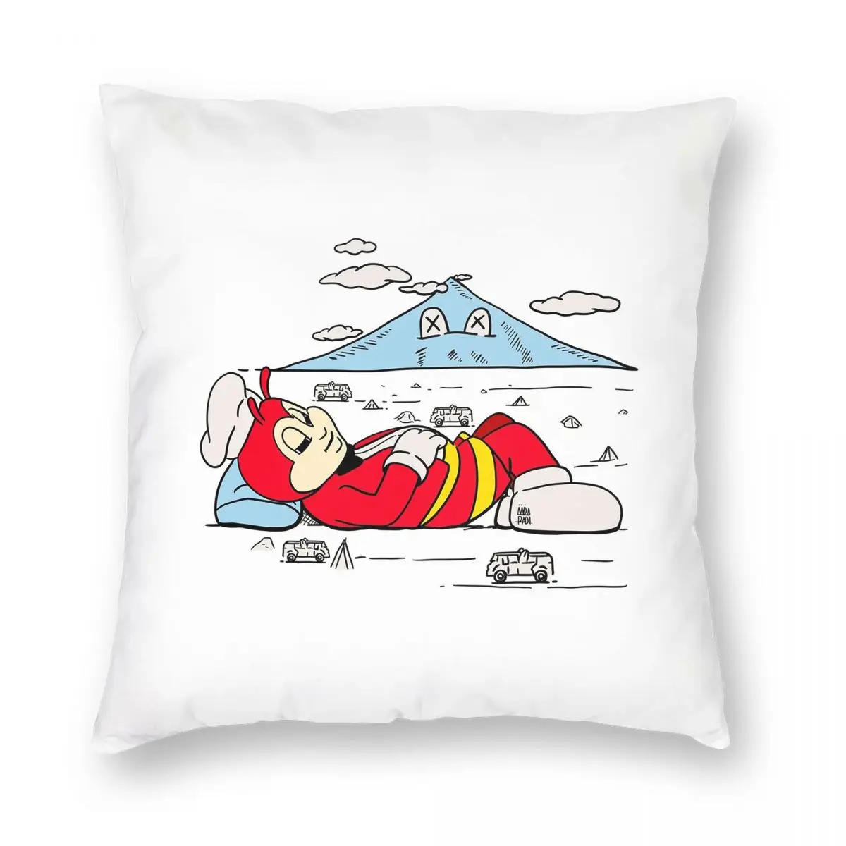 Jollibee Hypebeast Mayon volcán estampado funda de almohada cuadrada funda de almohada cojín para el hogar dormitorio coche
