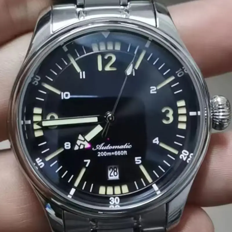 

SIDAXIN Men Automatic Watch 40mm Mechanical Wristwatch 20Bar Waterproof BGW-9 Luminous PT5000 Sapphire Mirror