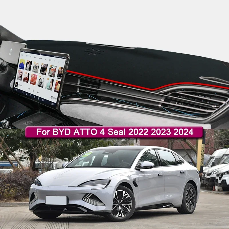 Car Styling For BYD ATTO 4 Seal 2022-2024 2025 Car Dashboard Protective Mat Shade Cushion Pad Rose Carpet Mat Cover Accessories