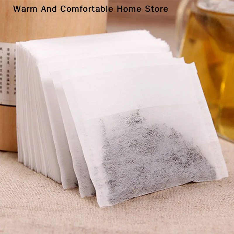 【SE】100Pcs Disposable Tea Bags Empty Scented Tea Filter Bags Paper with Drawstring for Coffee Herb Loose Tea Kitchen Tools