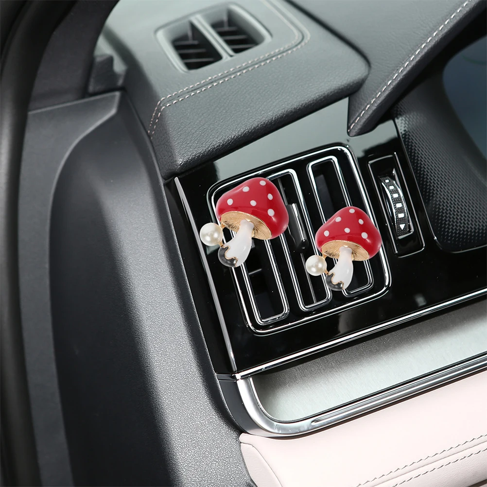 

10pcs Car Decor Air Vent Accessories Alloy Mushroom Charms For Girls Mushroom Ornament Decorative Air Freshener Vent Cover