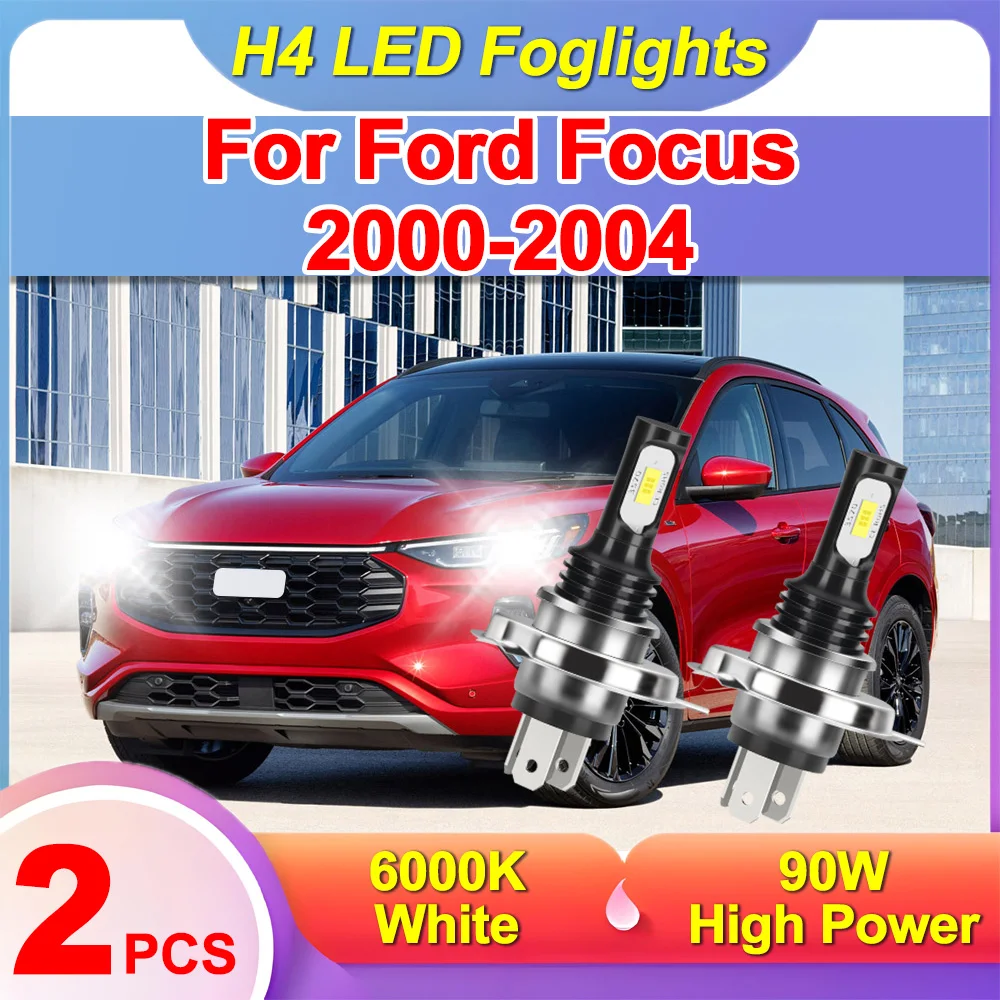 

H4 Автомобильный светодиодный противотуманный фонарь высокой мощности 6000K Белый 90 Вт Автоматическая передняя противотуманная фара 20000LM CSP Chips для Ford Focus 2000 2001 2002 2003 2004