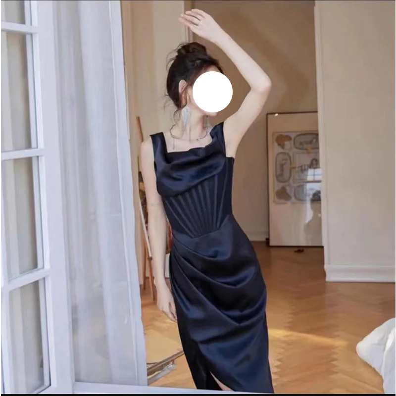 Alta qualidade cetim bodycon vestido elegante feminino roupas de festa 2025 novo fora do ombro sexy saia celebridade vestidos noite