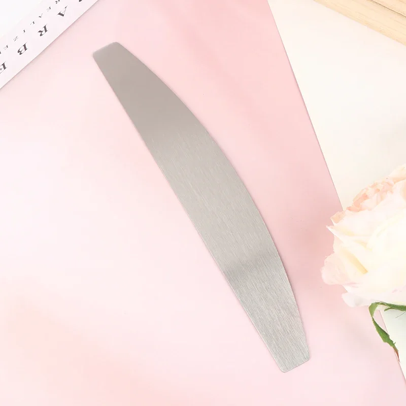 Half Moon Shape Stainless Steel Base Professional Nail File Permanent Metal Scraps For Disposable Pads