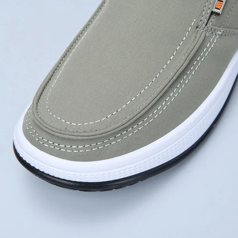 Herren-Slipper aus Canvas, atmungsaktiv, leicht, rutschfest, flache, bequeme Freizeitschuhe, ideal zum Spazierengehen, für den täglichen Gebrauch. – Detail 2