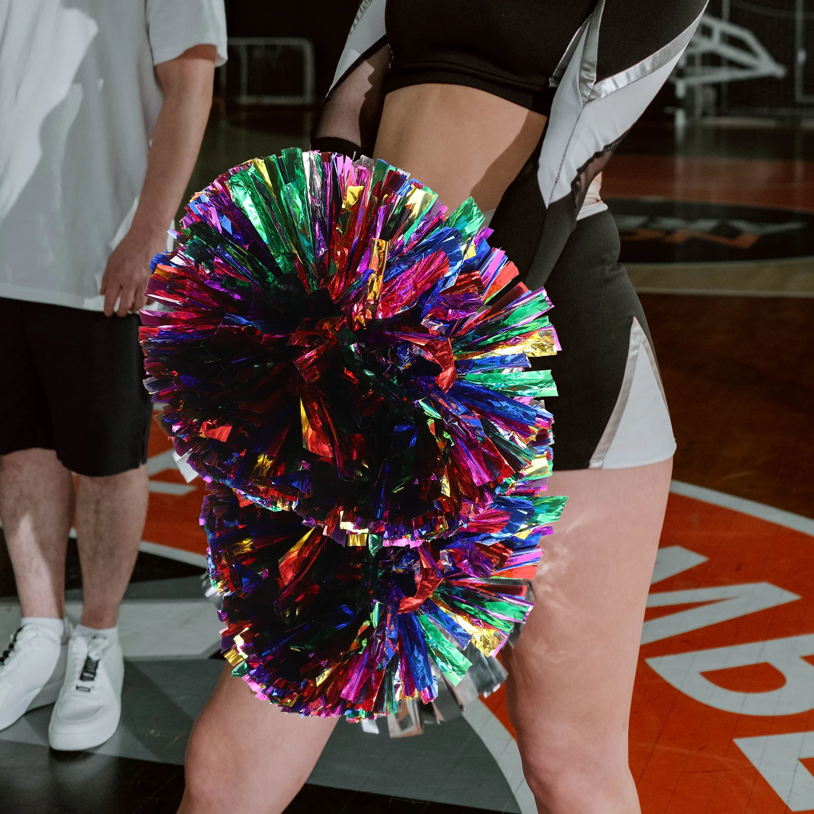 

2pcs Cheering Pompoms Handheld Performance Props For Sports Dance Party Gymnastics Cheer Decorations Lightweight Durable Pet Pom
