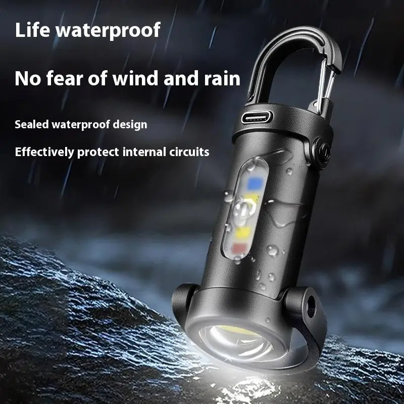 1/2/3 قطعة قوية صغيرة COB سلسلة مفاتيح LED مصباح يدوي USB قابلة للشحن معلقة ضوء العمل مقاوم للماء كيرينغ المشي جيب مصباح #1