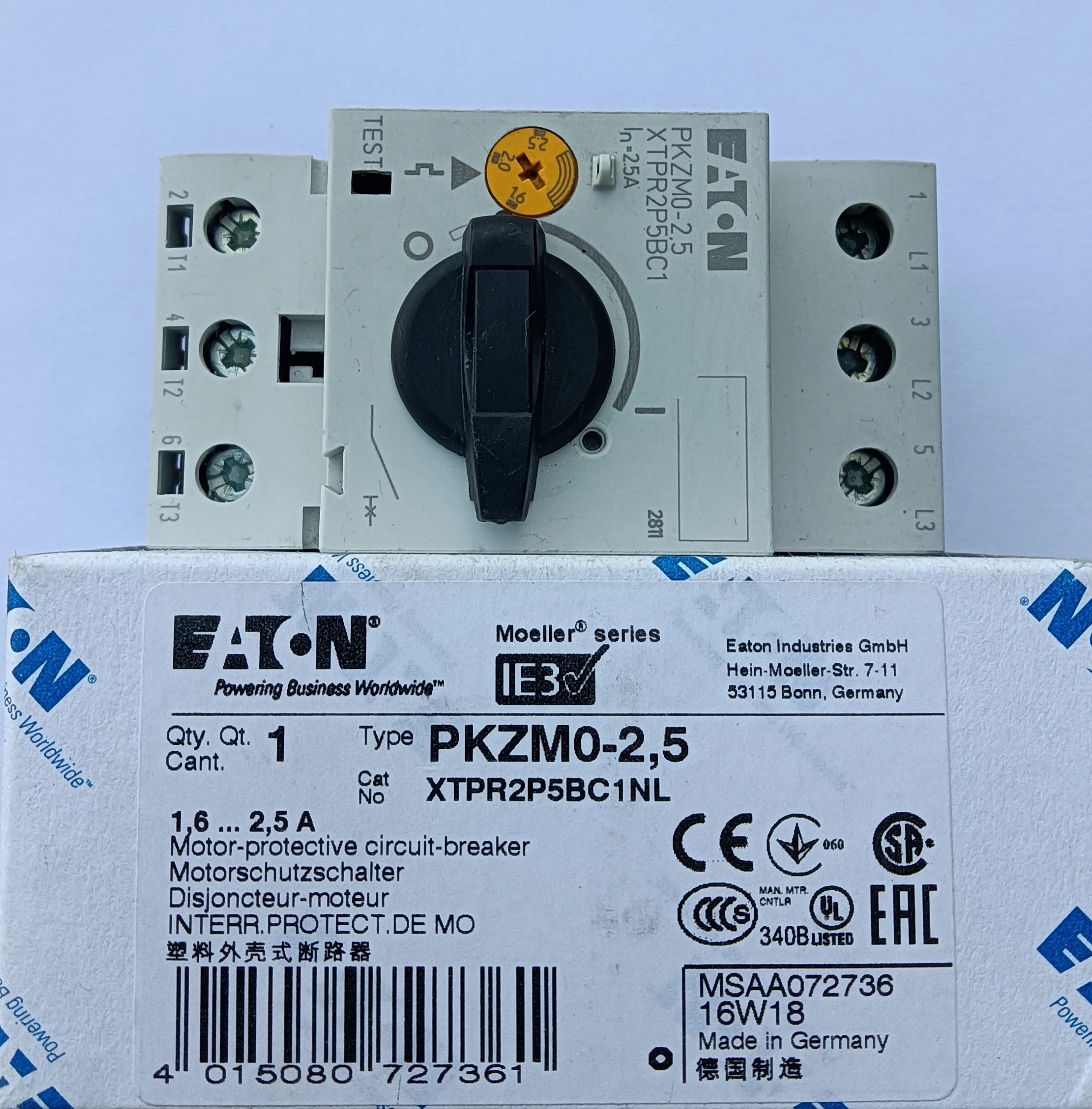 New Original Eaton PKZM0-2, 5 (2.5) motor protection circuit breaker