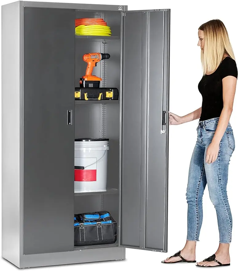 

Fedmax Metal Garage Storage Cabinet - 71inch Tall Large Steel Utility Locker with Adjustable Shelves & Locking Doors