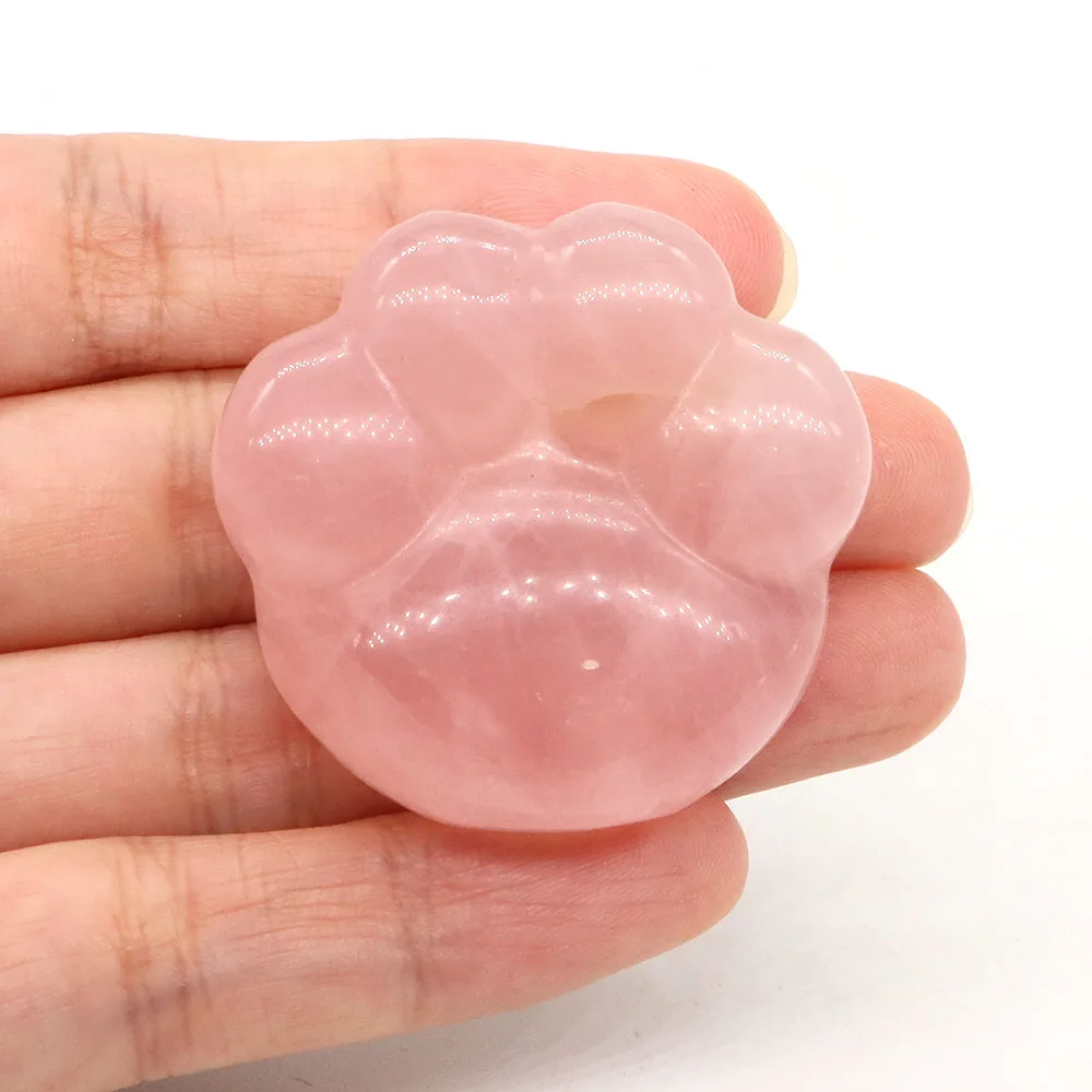 40mm Cute Cat Paw Figurine Natural Stone Healing Crystal Amethyst Tiger Eye Mineral Energy Palm Massage Gemstone Home Decoration