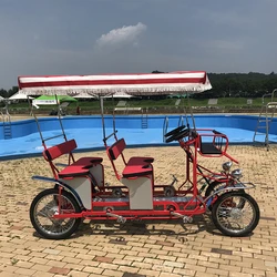 Fabryka hot-sprzedaży rodzina Tandem wycieczka rowerowa używany czterokołowy 4 koła dorosłych 4 osoby rower Surrey