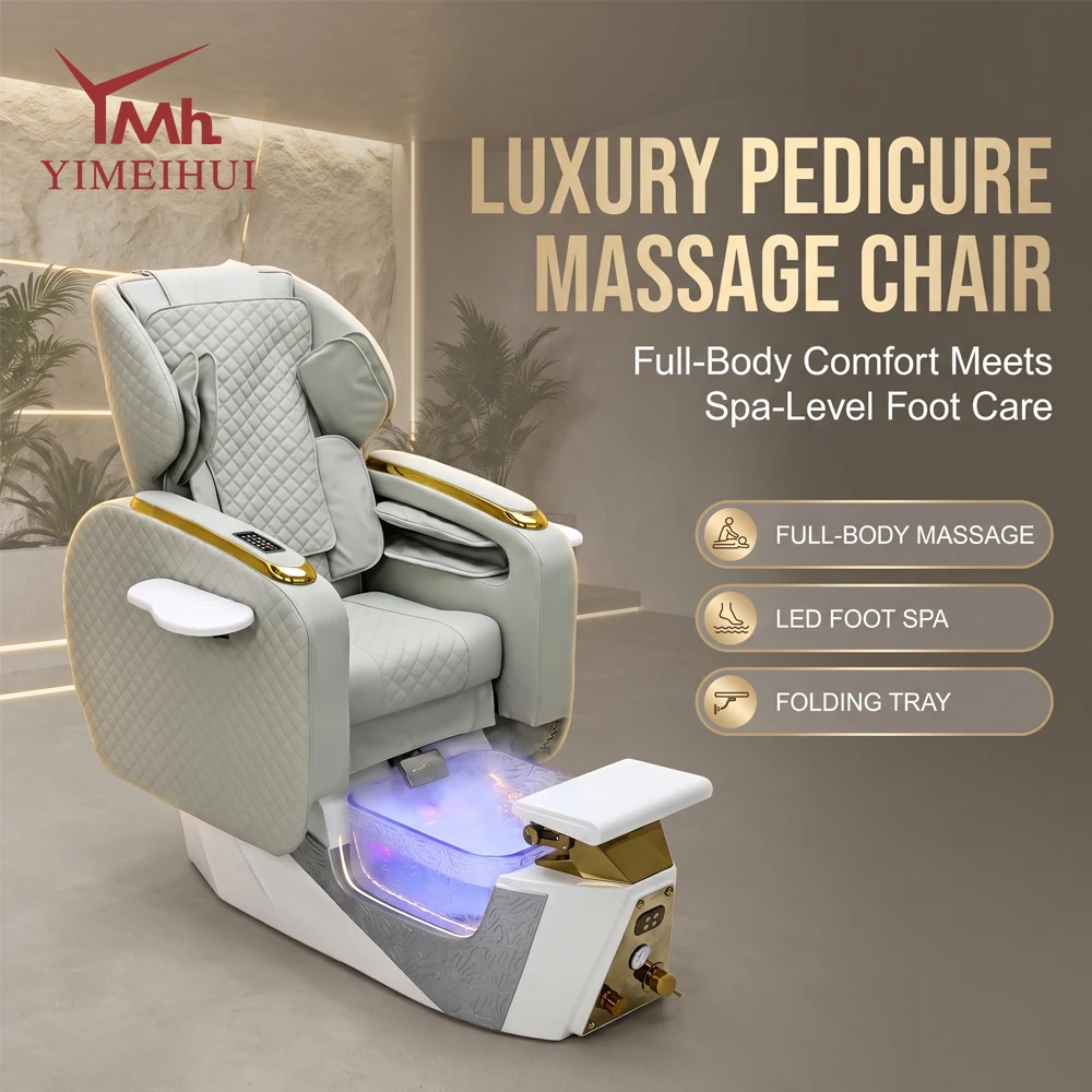 Luxury Rolling Massage Pedicure Chair Vibration Automatic Drainage Magnetic Jet Tub-Adjustable Nail Salon Furniture 2