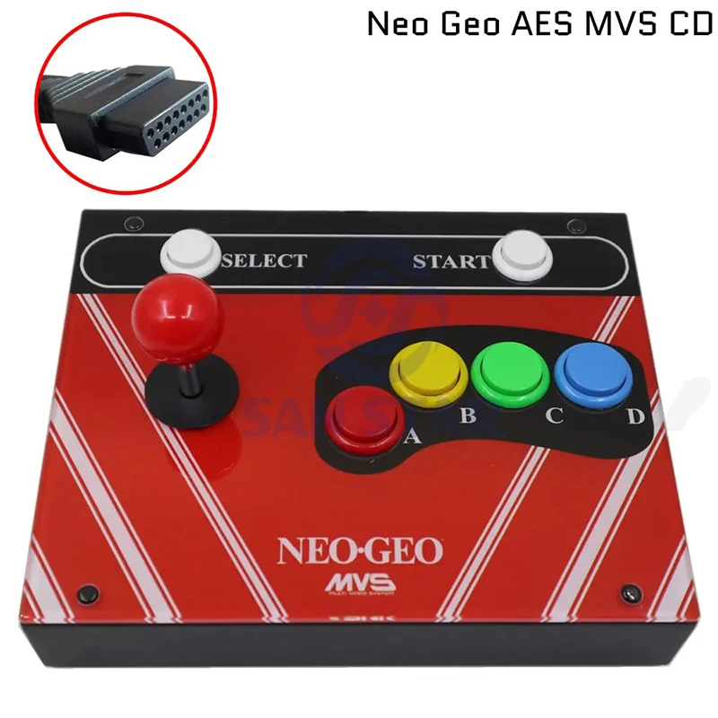 RAC-J600S NEO GEO MVS 6 Buttons 15Pin Retro Arcade Game Joystick Controller Artwork Panel For Neo Geo AES MVS CD