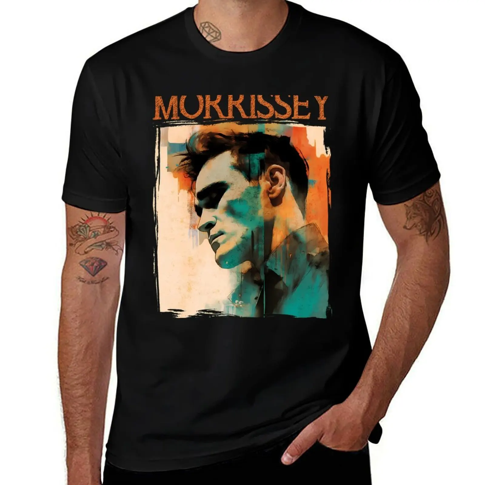 

morrissey 80s 90s moz illustration art work T-Shirt t shirt man luxury cotton tshirt 100% T-Shirt