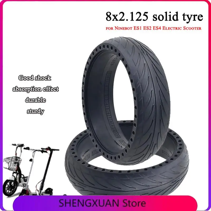 8-Inch 8x2.125 Explosion-proof Tubeless Tyre Replacement Hollow Tire for Ninebot ES1 ES2 ES4 Electric Scootertyre