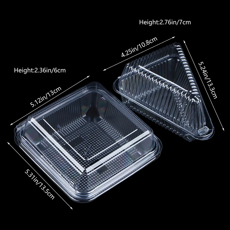10Pcs Triangle Square Cheesecake Box Pie Holders Cake Boxes DIY Cupcake Slice Container For Bakery Party Wedding view 6