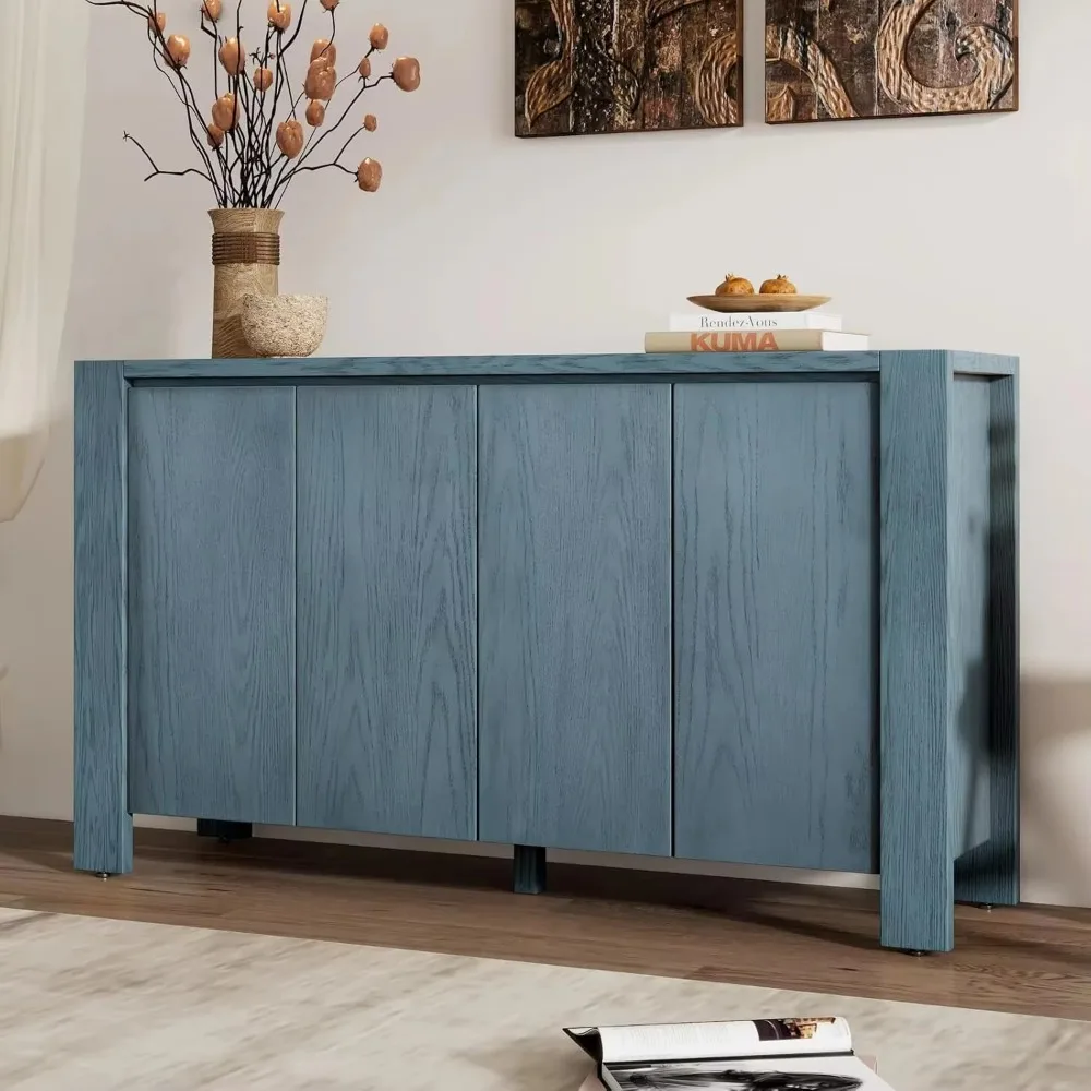 Dressoir Buffet Accentkast, 60-inch Credenzas-instaptafel, voor opslag in de woonkamer, thuiskeuken, verstelbare planken