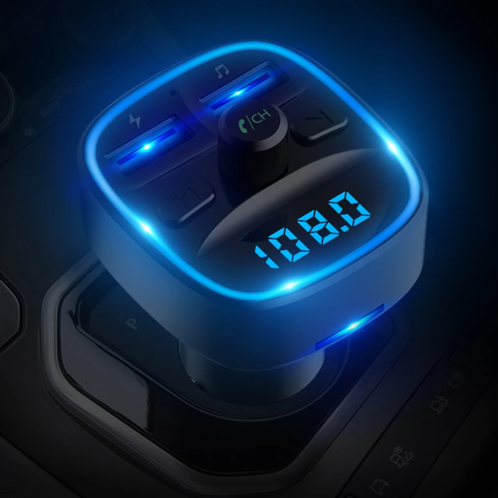 

2 Pcs Wireless Car Fm Transmitter Bluetooth Audio Receiver Music Player Usb Charging