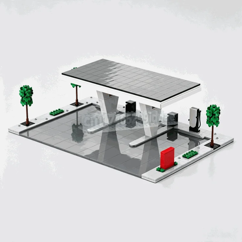 543PCS Electric Station Modern Urban Scene Building Blocks DIY Creative Assembly Toy Architecture Model Collection Gift Display
