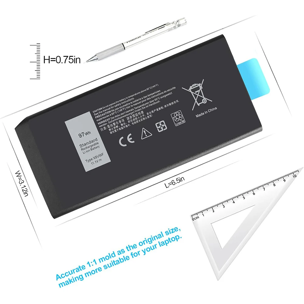 Imagem -03 - Substituição da Bateria do Portátil X8vwf para Dell Latitude 14 Rugged 5404 5414 E5404 Extreme 7404 7414 E7404 Series Notebook Vcwgn Ygv51 Cj2k1 5xt3v Xn4kn Xrjdf 453-bbbe 4xkn5