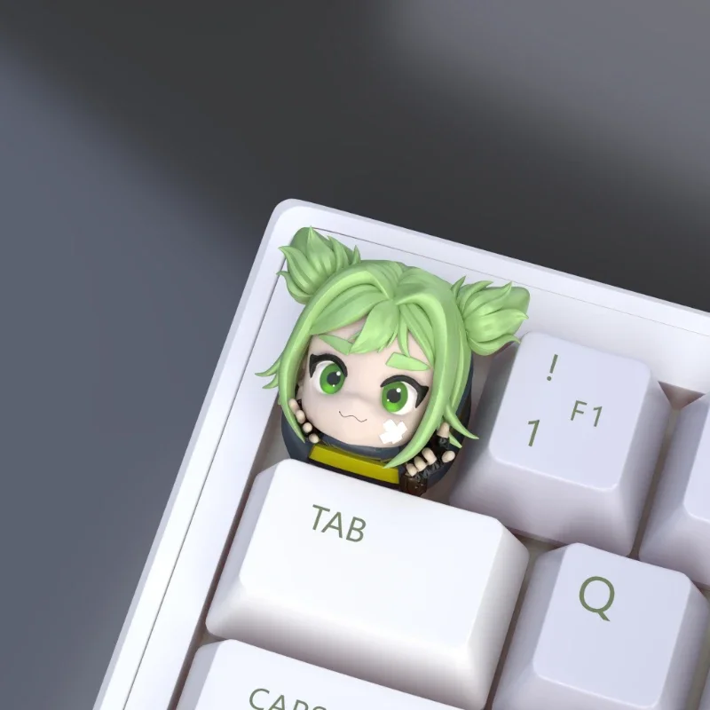 Imagem -03 - Artesanal Artesanal Keycaps Lol a Faísca de Zaun Zeri Personagem Gamer Personalizado Teclado Mecânico Acessórios para Jogos para pc Presentes