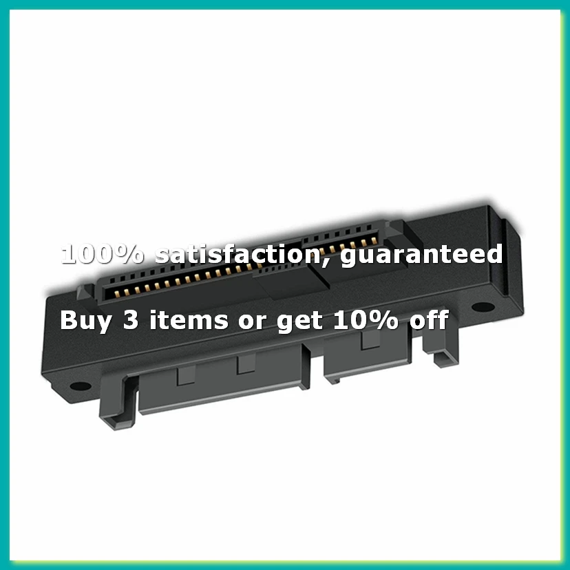 1PCS SFF-8482 SAS Female to SATA Male 15Pin Bend Head 90 Degree Angle Adapter Converter for Motherboard Cable-DTA9
