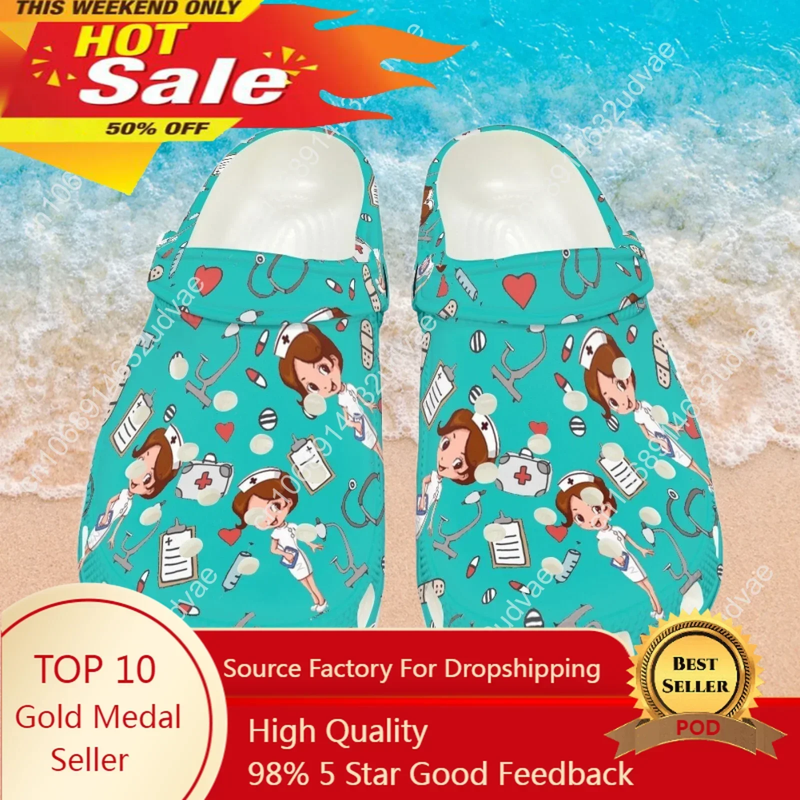 

Unisex Nurse Working Shoes Garden Clog Shoes Medical ECG Beach Footwear Water Bash Sandals Summer Shower Slippers