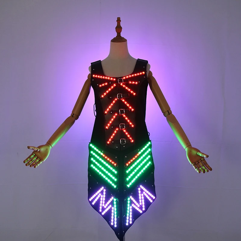 

Colorful Luminous Women's Long Skirt COSPALY Armor Skirt Suitable for Stage Party Performance Costumes