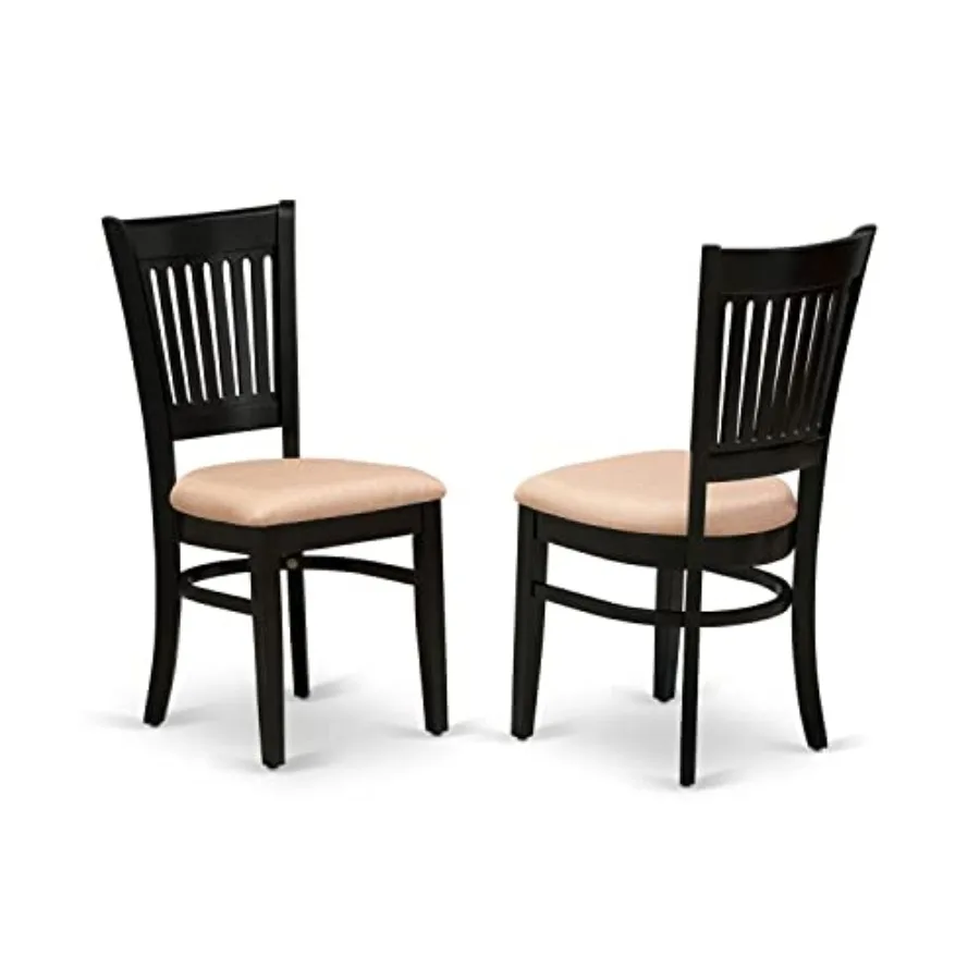 

Vancouver Traditional Wood Dining Chairs in Black Set of 2