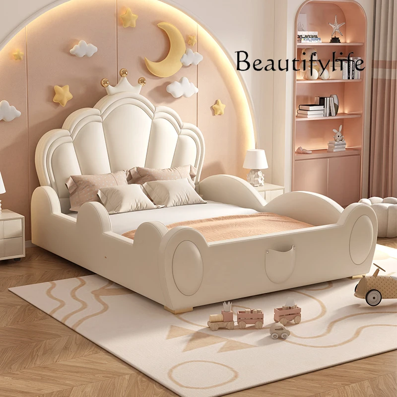

Simple European Bed Queen Bedroom Luxury Castle Storage Bed Sleeping Platform Princess Safe Letto Matrimoniale Trendy Furniture