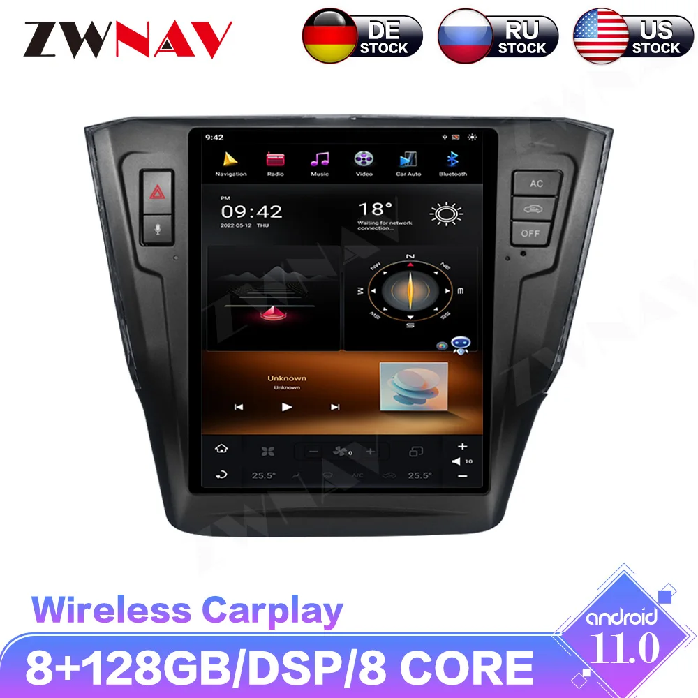 Android 11 For VW Passat 2015 - 2018 Vertical Screen Radio Car Multimedia Player Stereo GPS Navigation Wireless Carplay DSP