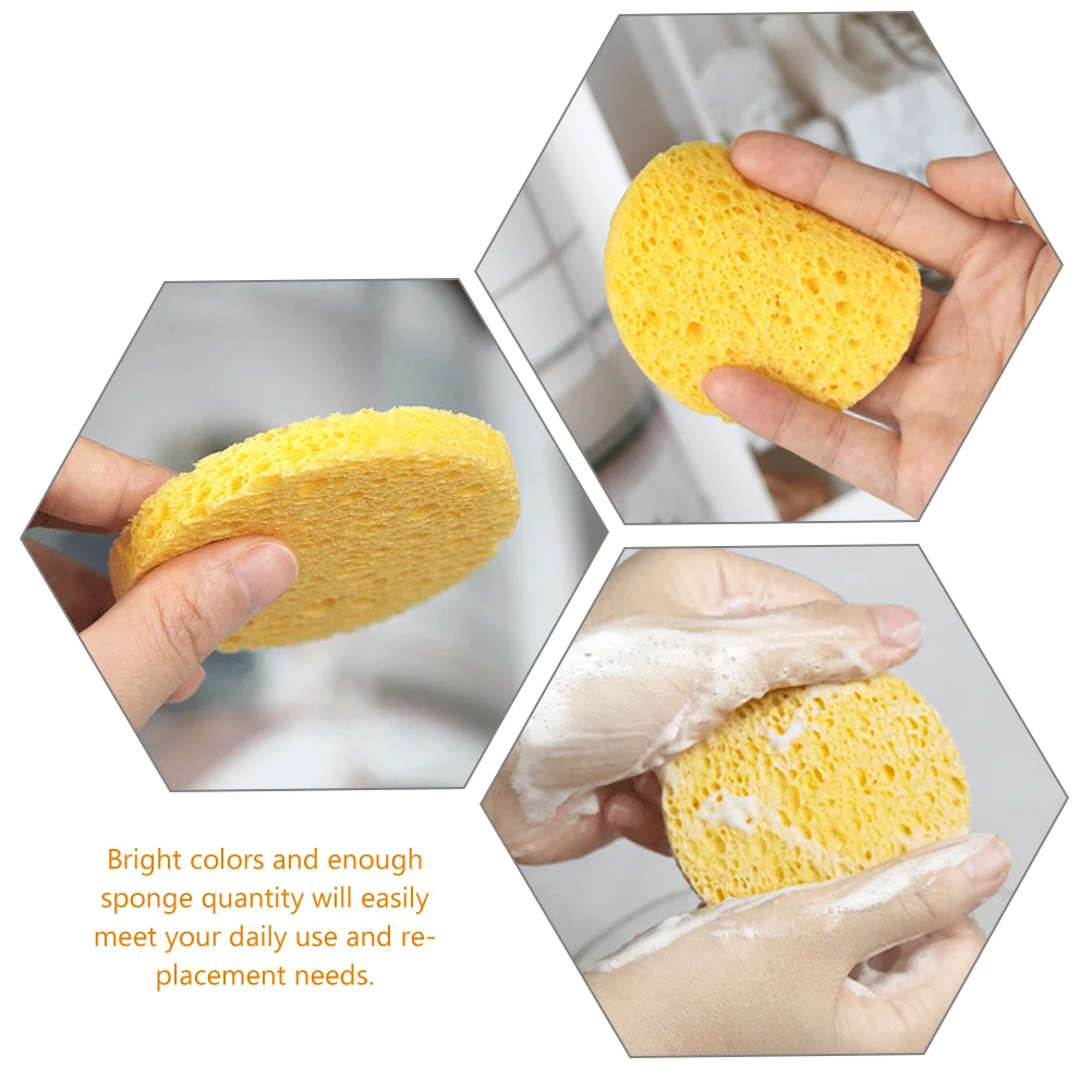 

20pcs Wood Pulp Cotton Powder Puff Cellulose Sponges Makeup Removal Facial Sponge Exfoliating Beauty Tool Multi Color Absorbent