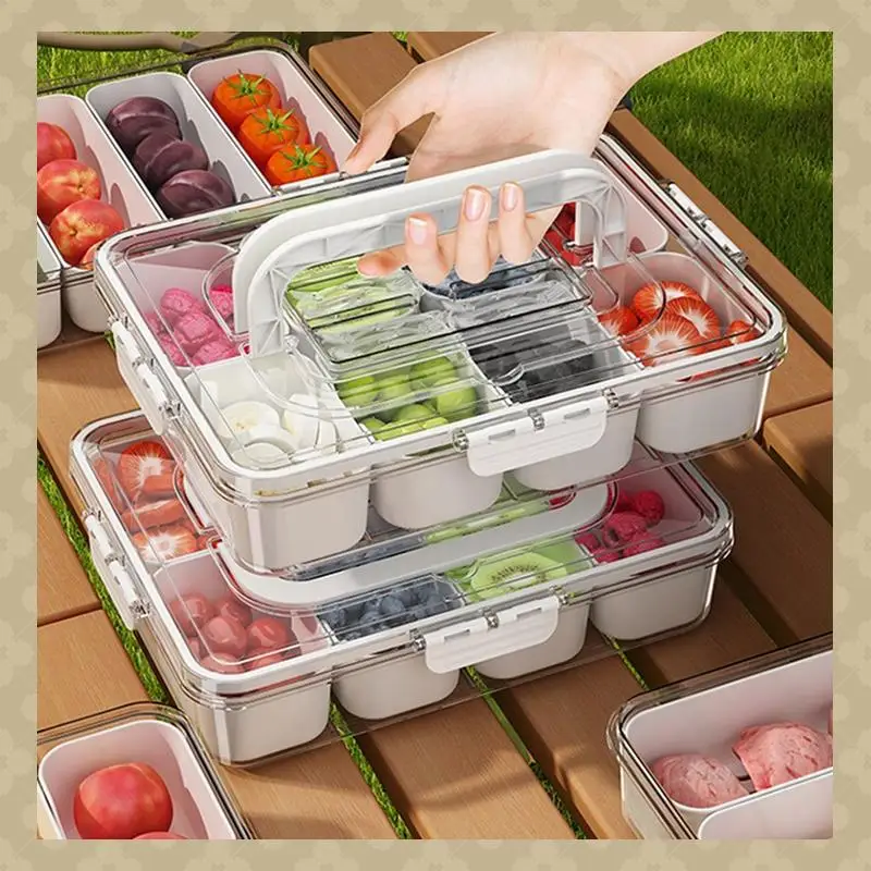 

AB45 Multi-Compartment Food Storage Box Food Box Container Transparent Refrigerator Finisher Plastic Food Storage