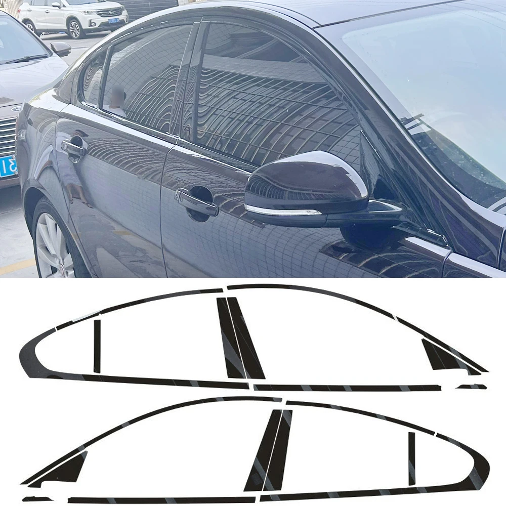 

Хромированная затемняющая накладка для Jaguar XF X250 2008-2015, глянцевая черная наклейка на окно