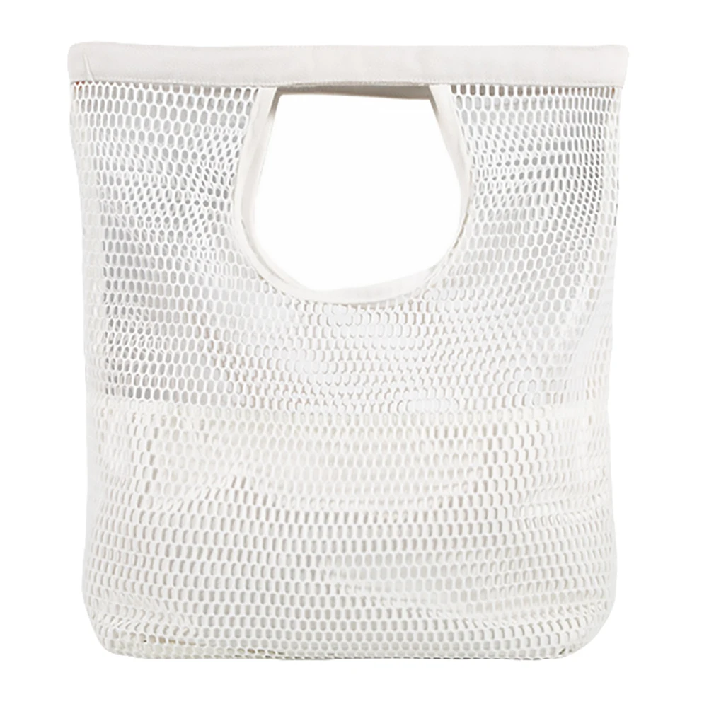 

Cotton Mesh Shopping Bag Beach Tote Foldable Pouch Large Capacity Storage Bags Stylish Casual Travel Shopping