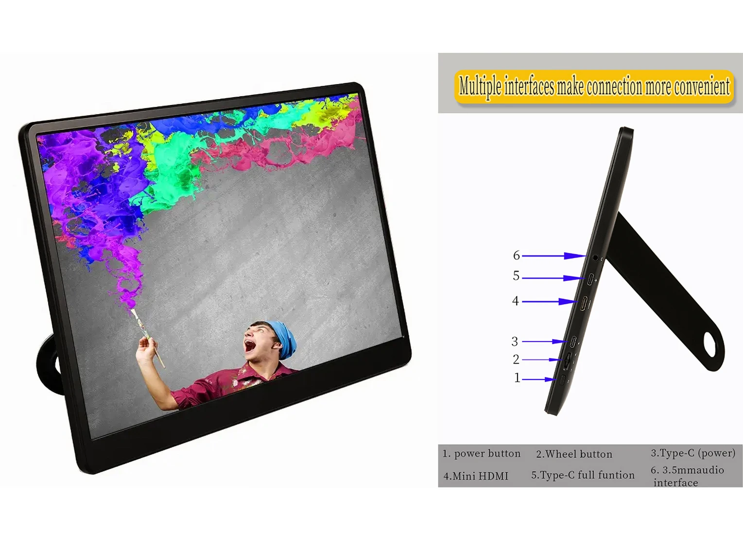 Portable Display, Inspiration Knows No Bounds, Colors Follow You Everywhere. a Palm's Width Is an Expansive Visual Realm.